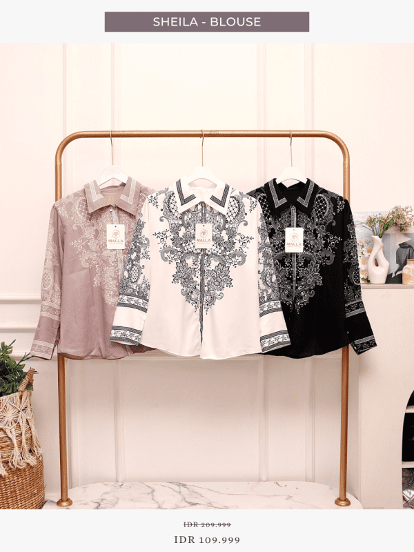 Sheila Blouse – Motif Etnik Elegan - Malla Fashion Official