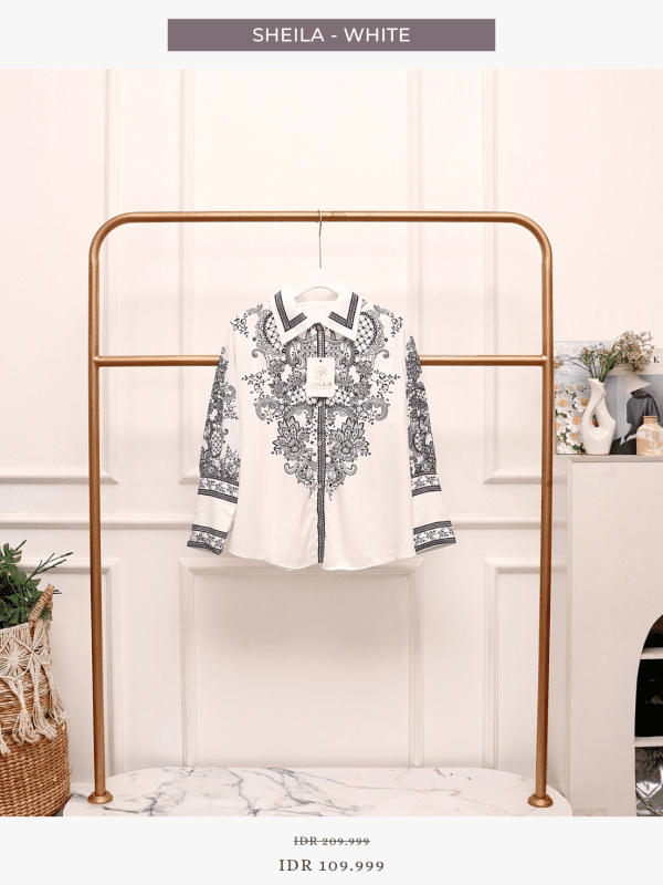 Sheila Blouse – Motif Etnik Elegan - Malla Fashion Official